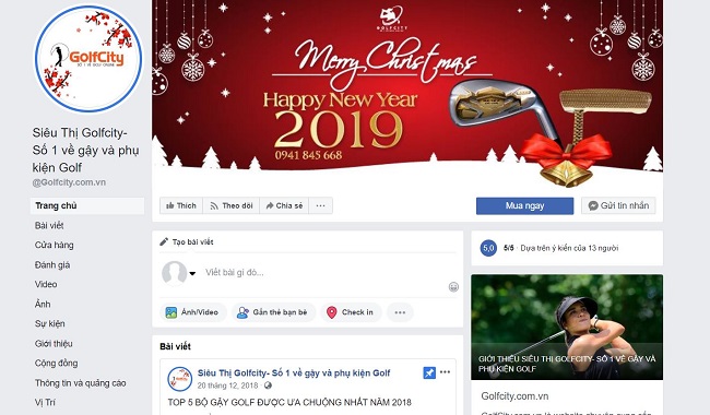 Fanpage Siêu thị Golfcity sở hữu lượt tương tác khủng cùng với tốc độ phản hồi nhanh chóng siêu thị golfcity