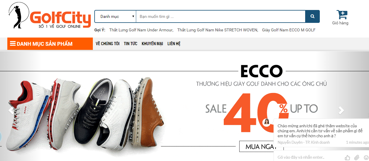 Website Golfcity sở hữu giao diện vô cùng thân thiện và hấp dẫn với người dùng siêu thị golfcity