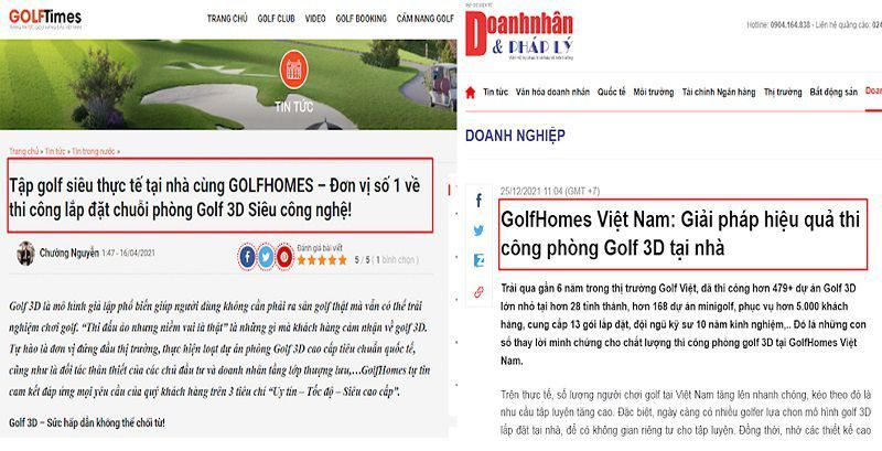Báo chí đánh giá về Golfhomes