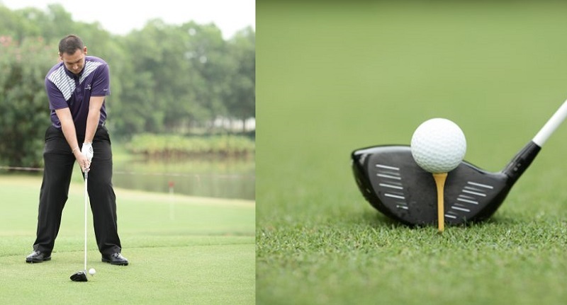 Khi phát bóng, golfer cần chú ý đến tư thế và vị trí của bóng