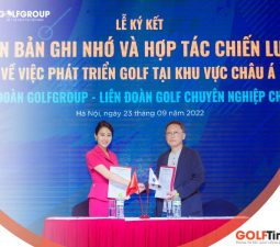 Ông Kim Kyung Ho - Chủ tịch Liên đoàn golf chuyên nghiệp Châu Á và Bà Vũ Kim Dung - Chủ tịch HĐQT Tập đoàn Golfgroup