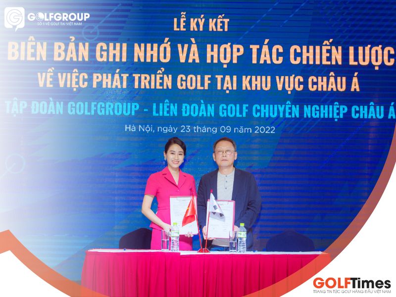 Lễ ký kết biên bản ghi nhớ và hợp tác chiến lược giữa Tập đoàn Golfgroup với Liên đoàn Golf chuyên nghiệp châu Á