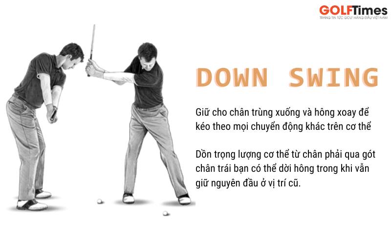 kỹ thuật đánh golf down swing