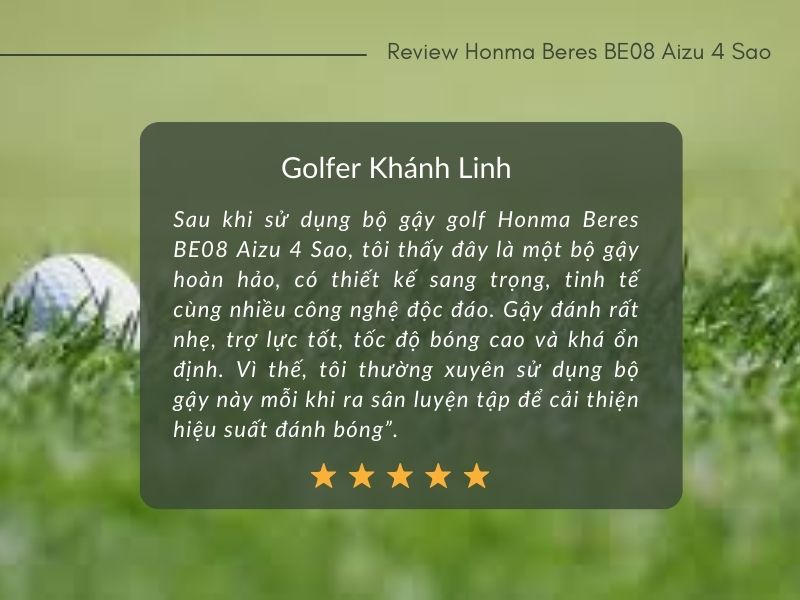 Chia sẻ của golfer Khánh Linh sau một thời gian sử dụng bộ gậy golf Honma 4 Sao 