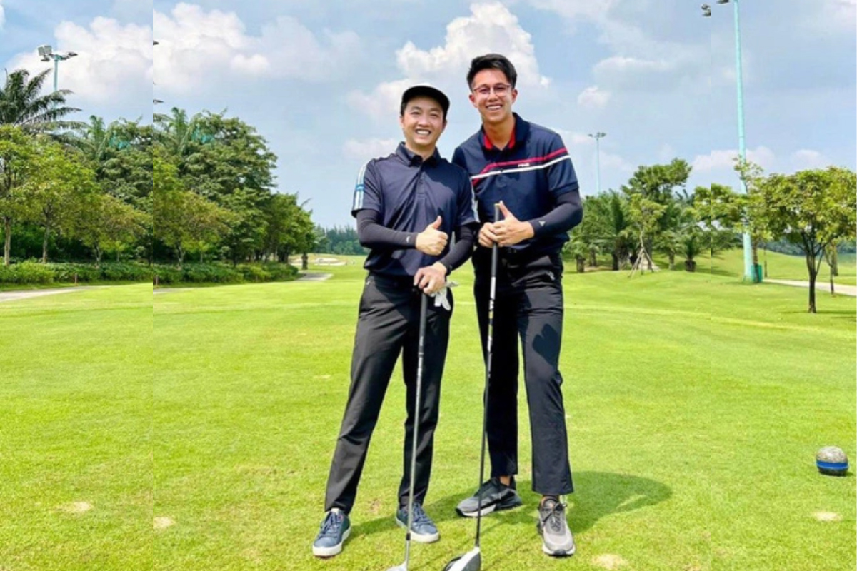 Doanh nhân - golfer Cường Đôla và Matt Liu trên sân golf