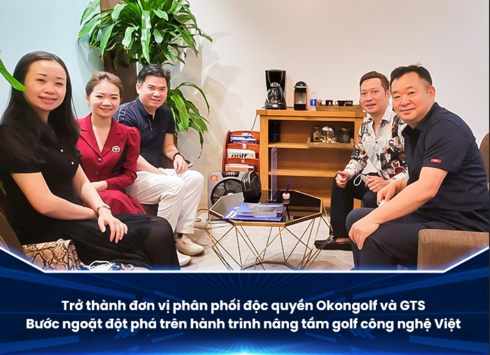 TGĐ Đinh Thị Quỳnh Trang trao đổi, ký kết với đại diện Okongolf và GTS