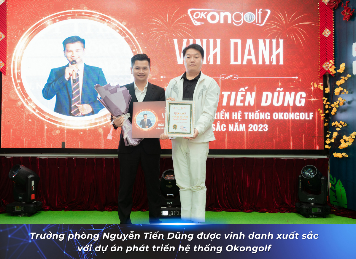 Anh Nguyễn Tiến Dũng được vinh danh xuất sắc trong dự án phát triển thương hiệu Okongolf