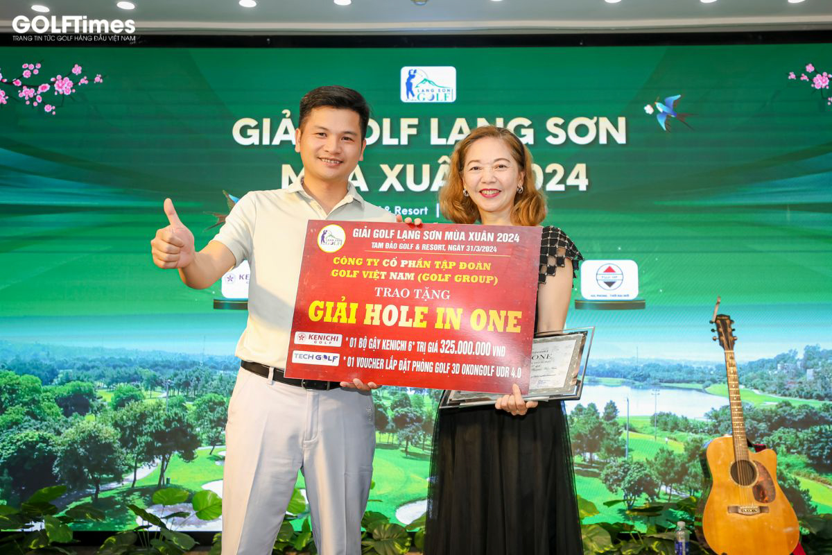 Golfer Nguyễn Thị Hồng tài năng và may mắn, là chủ nhân của giải HIO hố 2 Par 3