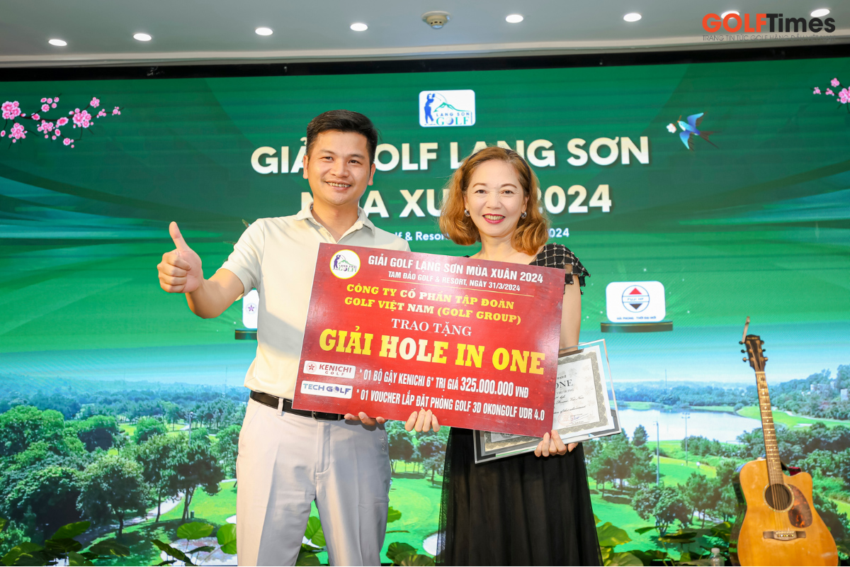 Nữ tướng Nguyễn Thị Hồng xuất sắc đạt HIO trị giá 525 triệu tại hố 2 par 3 tại sân golf Tam Đảo nơi bùng nổ những cú Hole In One