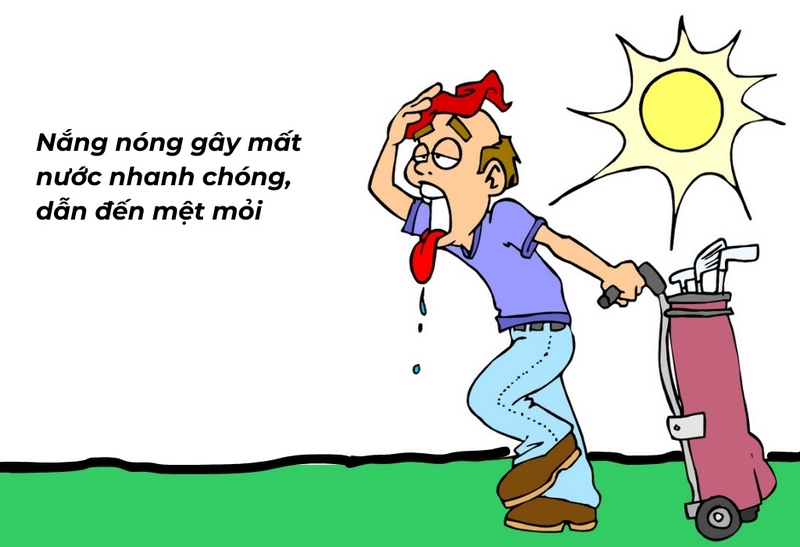 Nắng nóng khiến cho cơ thể nhanh chóng mất nước