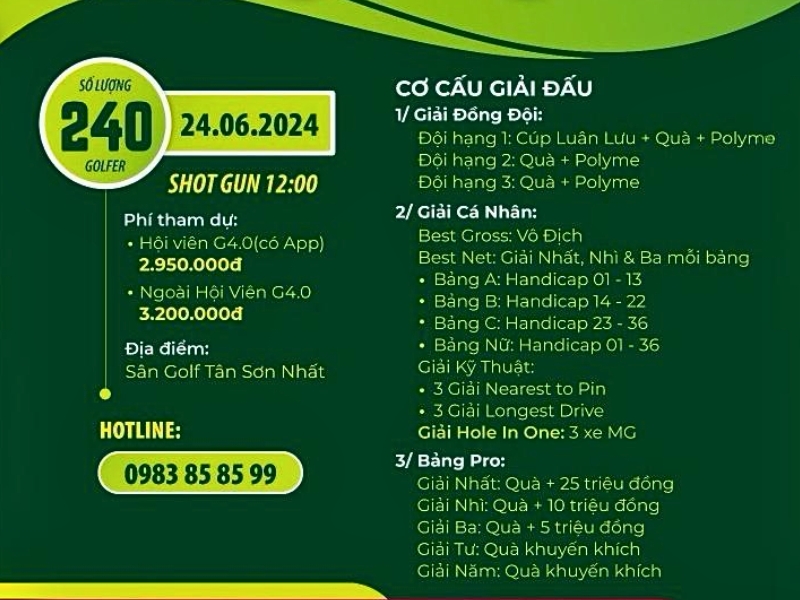 Giải Golf 4.0 - SG OPEN Lần 2-2024