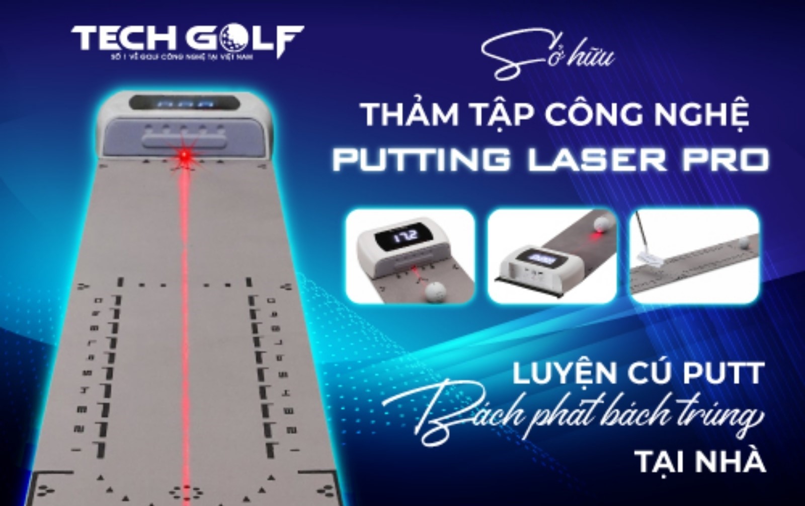 Techgolf phân phối chính hãng thảm tập Putting Laser Pro